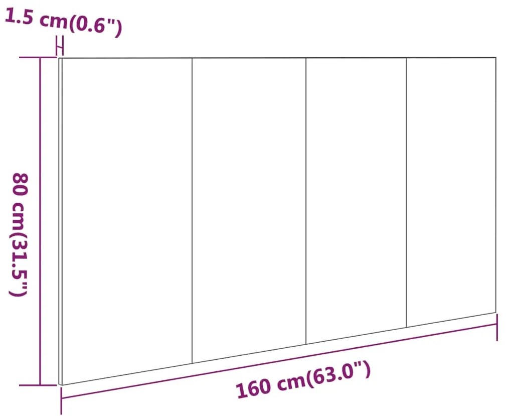 Tablie de pat, alb, 160x1,5x80 cm, lemn prelucrat Alb, 1