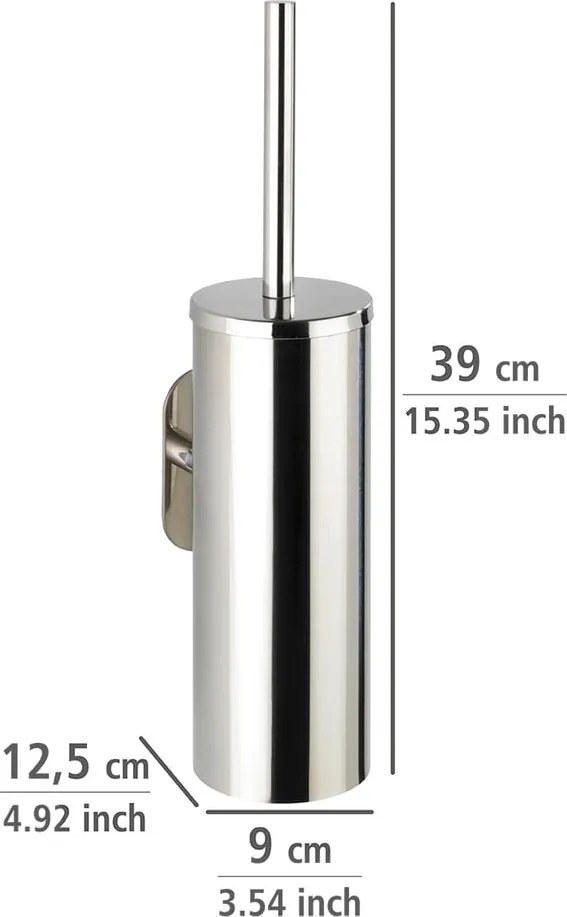 Perie WC autoadezivă din oțel inoxidabil Wenko Orea