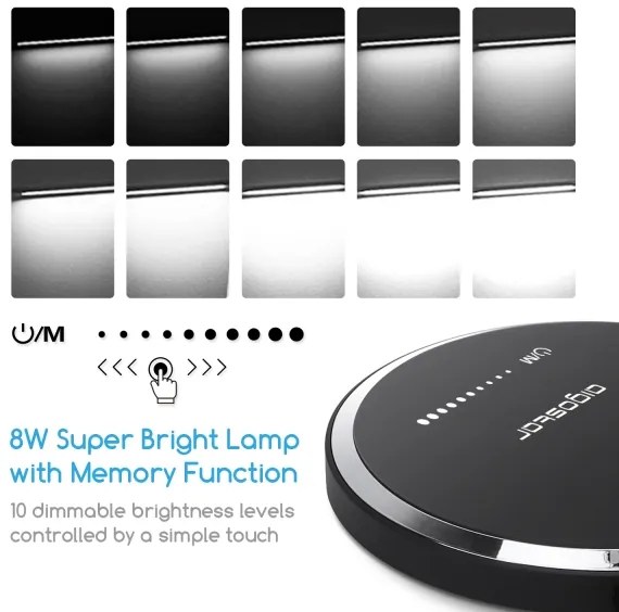 Lampă LED tactilă dimabilă de masă Aigostar LED/8W/230V 3000-6000K negru