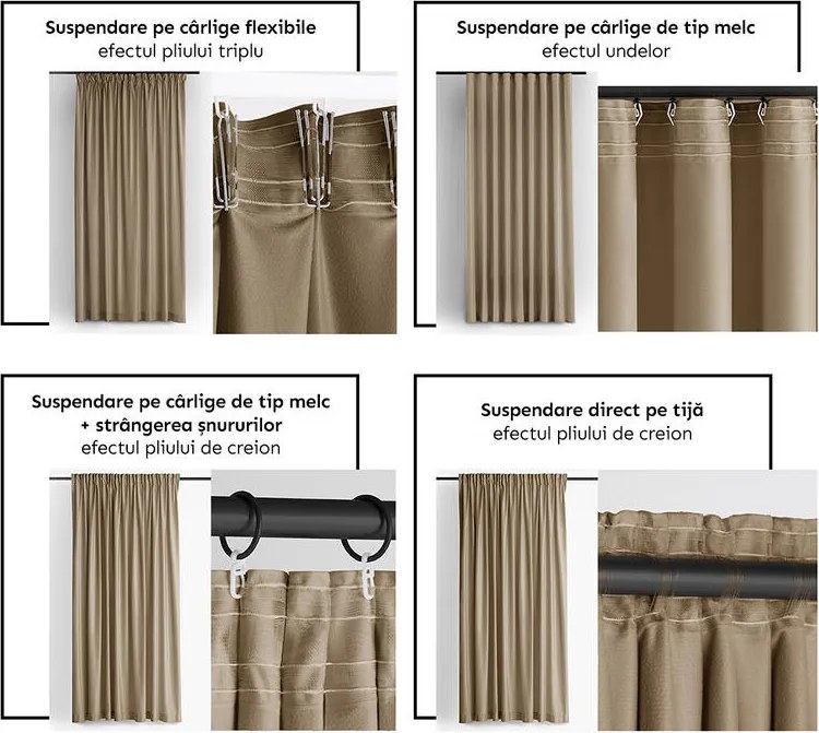 Draperie catifelată FILUMI bej închis 140 x 250 cm set 2 buc