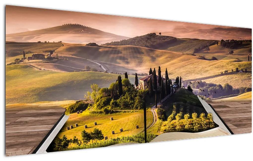 Tablou cu peisaj în carte (120x50 cm), în 40 de alte dimensiuni noi