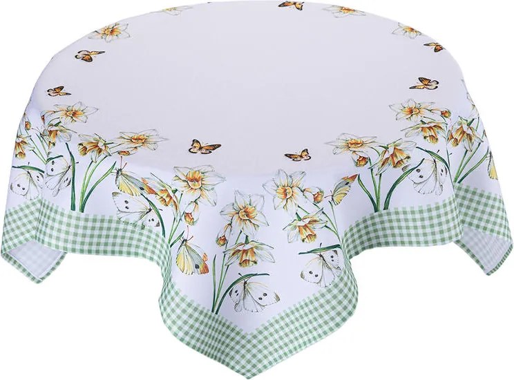 Față de masă centrală cu imprimeu NARCISE 85 x 85 cm