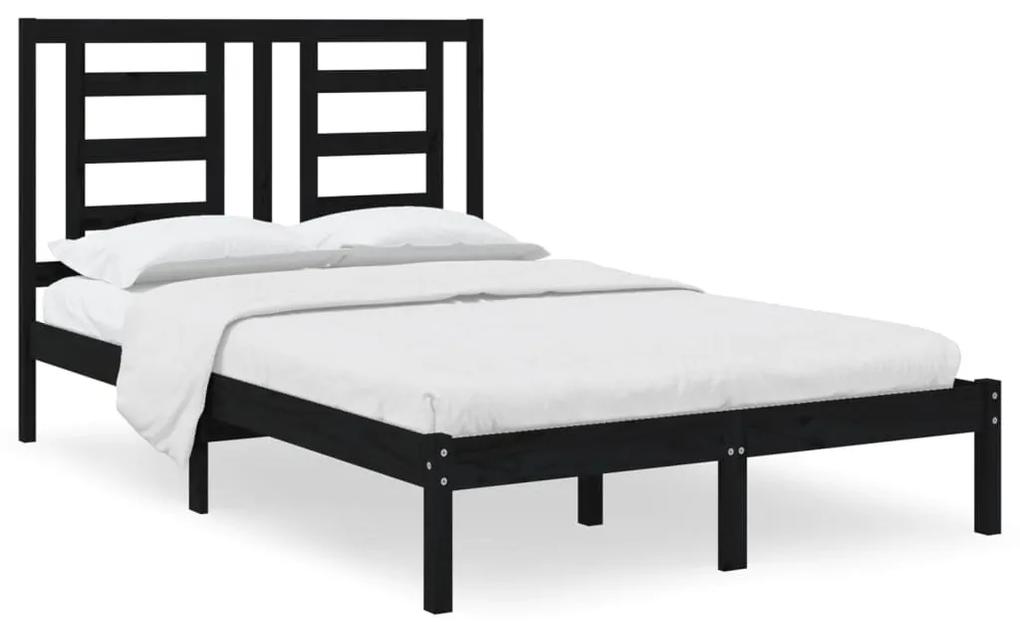 3104347 vidaXL Cadru de pat, negru, 120x200 cm, lemn masiv de pin
