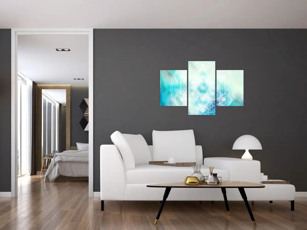 Tablou - Merkaba pe un fundal turcoaz (90x60 cm)