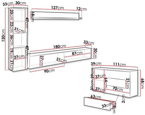 Mobilier living Nova I (wotan + Alb lucios). 1121833