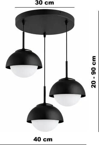 BRILAGI - Lustră suspendată pe cablu COSMO 3xE27/60W/230V neagră