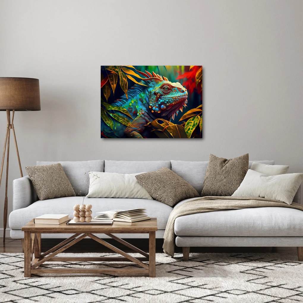 Tablou - Iguana colorată (70x50 cm)