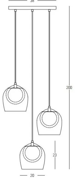 Lustra cu 3 pendule design modern LED LIGHT