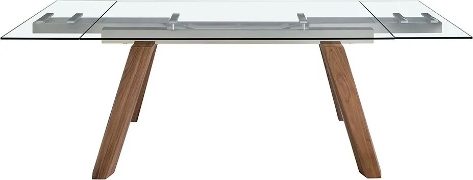 Masa extensibila deosebita design LUX Walnut-Glass 160-240x90cm