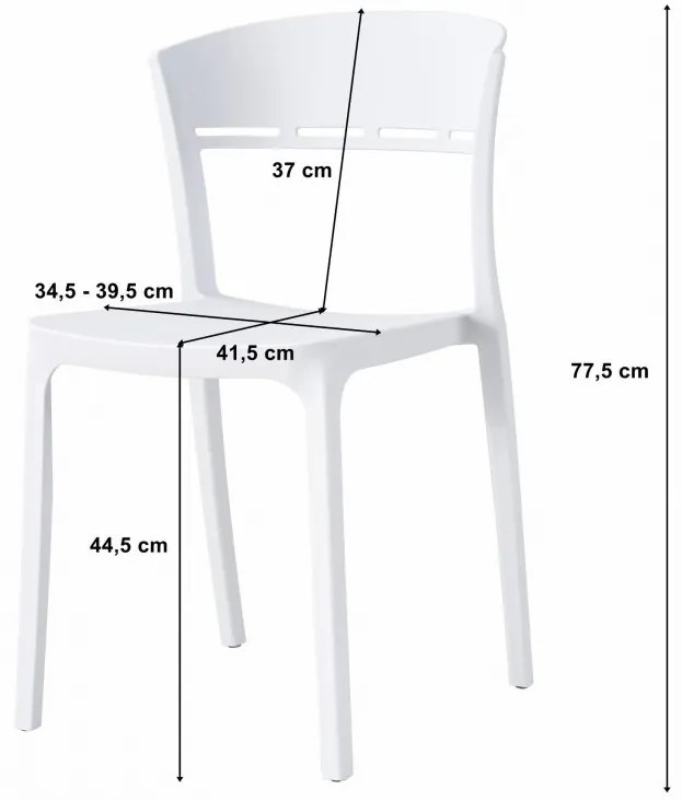 Set de sufragerie alb 1 + 4, masă OSLO 80x80 și scaun alb din plastic COCO