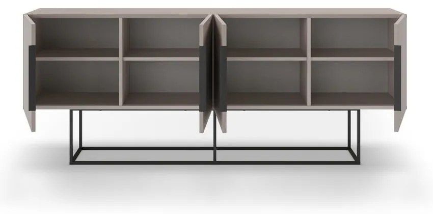 Comodă gri/bej joasă 200x80 cm Titan – Marckeric