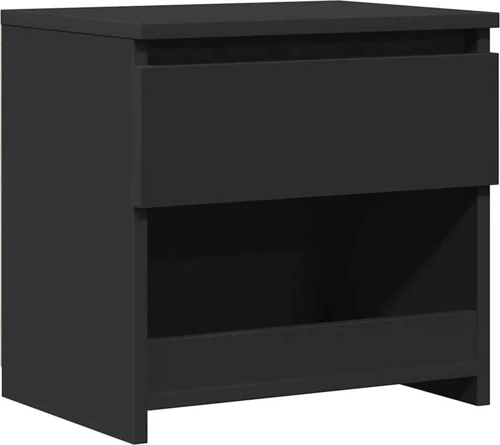 vidaXL Noptieră, negru, 40x30x39 cm, lemn prelucrat