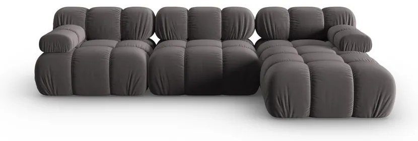 Canapea gri închis cu tapițerie din catifea 285 cm Bellis – Micadoni Home