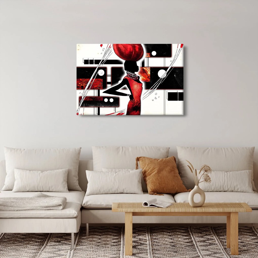 Tablou picuturii cu damă străveche (90x60 cm)