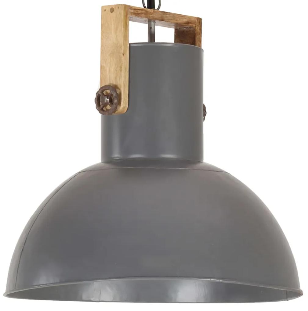Lampa suspendata industriala, 25 W, gri, 52 cm, mango E27, rotund 1, Gri, 52 cm, 52 cm