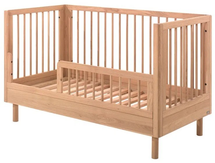 Pătuț în culoare naturală din lemn de stejar 70x140 cm Forrest – Vipack