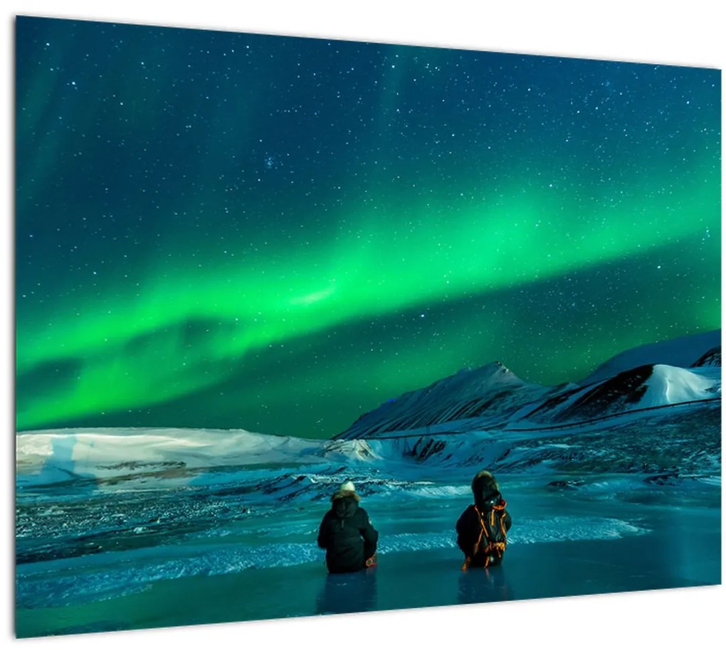 Tablou cu oameni la Aurora borealis (70x50 cm), în 40 de alte dimensiuni noi