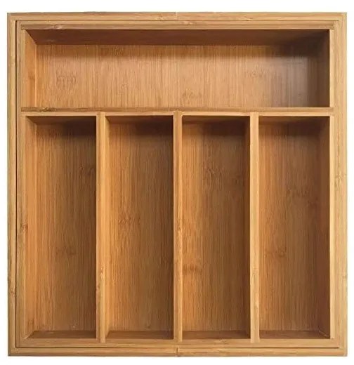 Organizator din bambus pentru tacamuri Kinghoff KH 1218, 52 x 31.5 x 5cm, Bambus