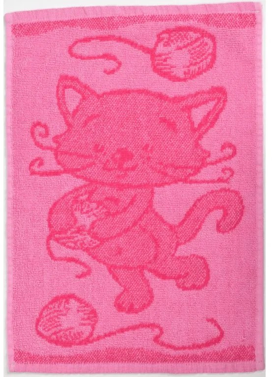 Prosop pentru copii BEBÉ pisica roz 30x50 cm