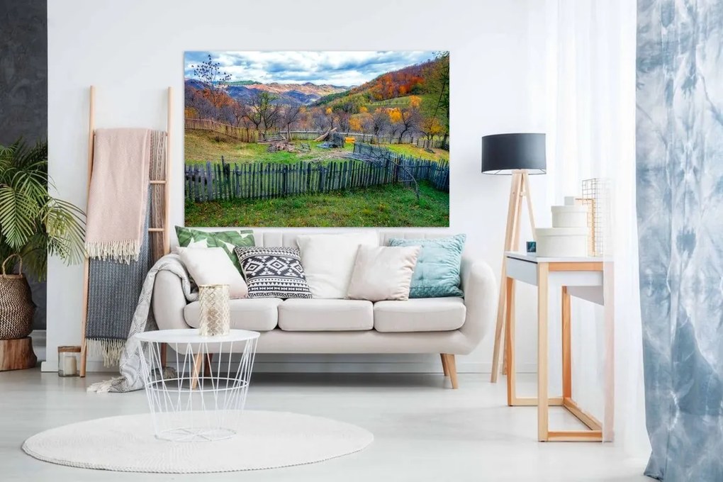 Tablou peisaj toamna la tara - 150x100cm