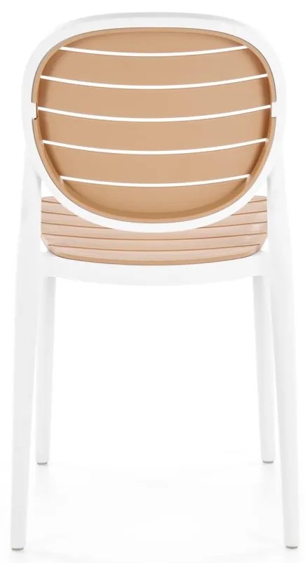 Scaun plastic K529 alb/natur