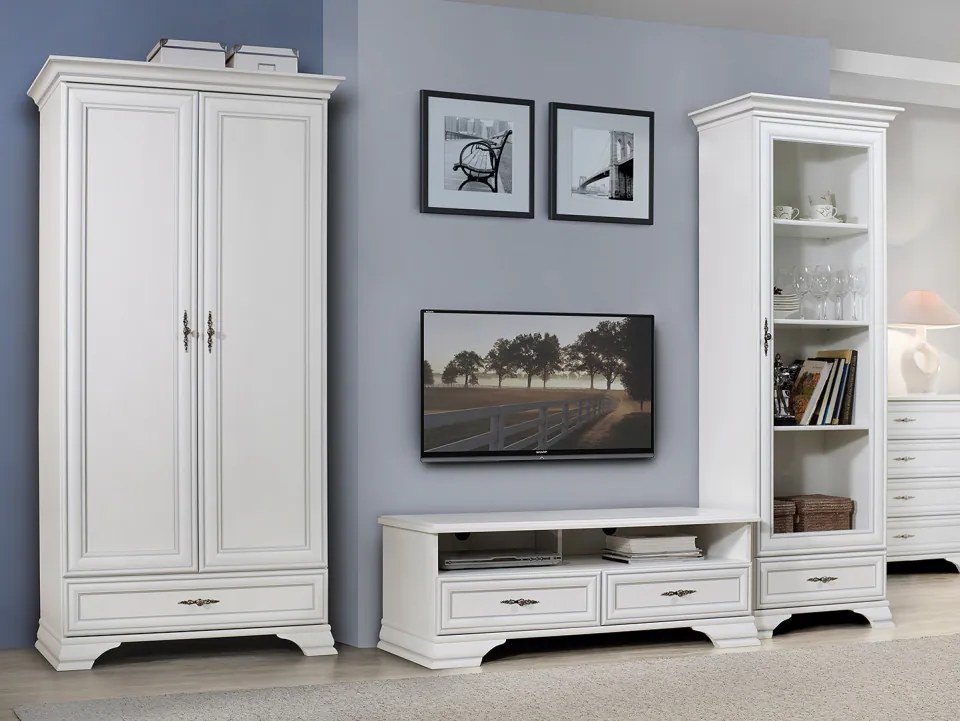 Vitrina Idento, 1 Usa 1 Sertar, H 210 CM, MDF Alb Alpin