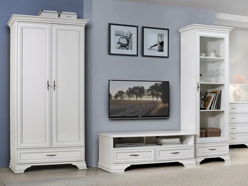 Vitrina Idento, 1 Usa 1 Sertar, H 210 CM, MDF Alb Alpin