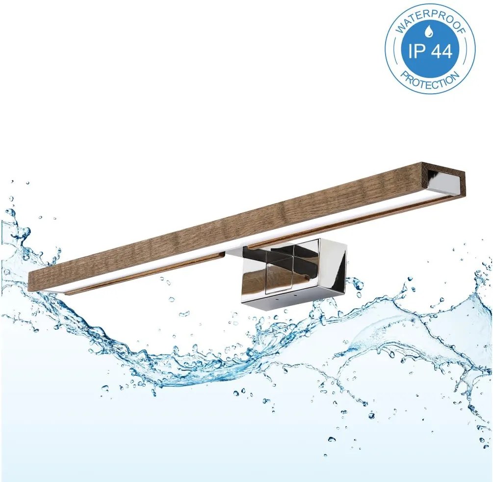 Brilagi - LED Iluminare pentru oglindă de baie 3 în 1 WOODY MIRROR LED/12W/230V IP44 crom/stejar/nuc