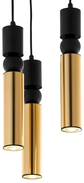 Lustră pe cablu Jupiter 2016 ALAS 3xGU10/10W/230V auriu/negru