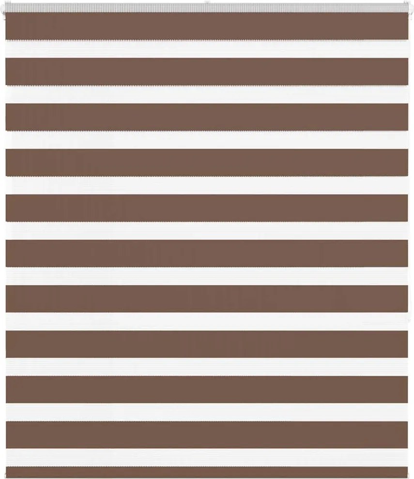 vidaXL Jaluzea tip zebra maro lățime țesătură 115,9 cm poliester