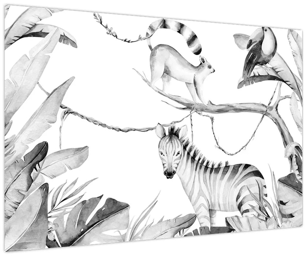Tablou - Acuarelă Jungla (90x60 cm)