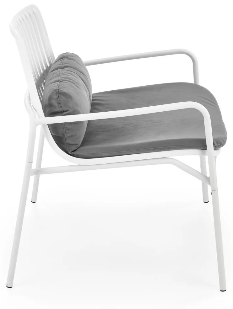 Fotoliu din plastic Melby alb - H75 cm