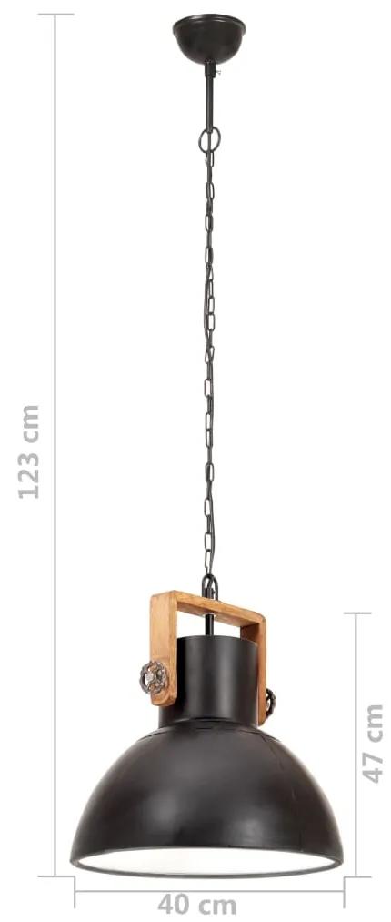 Lampa suspendata industriala, negru, 40 cm, 25 W, rotund, E27 1, Negru,    40 cm