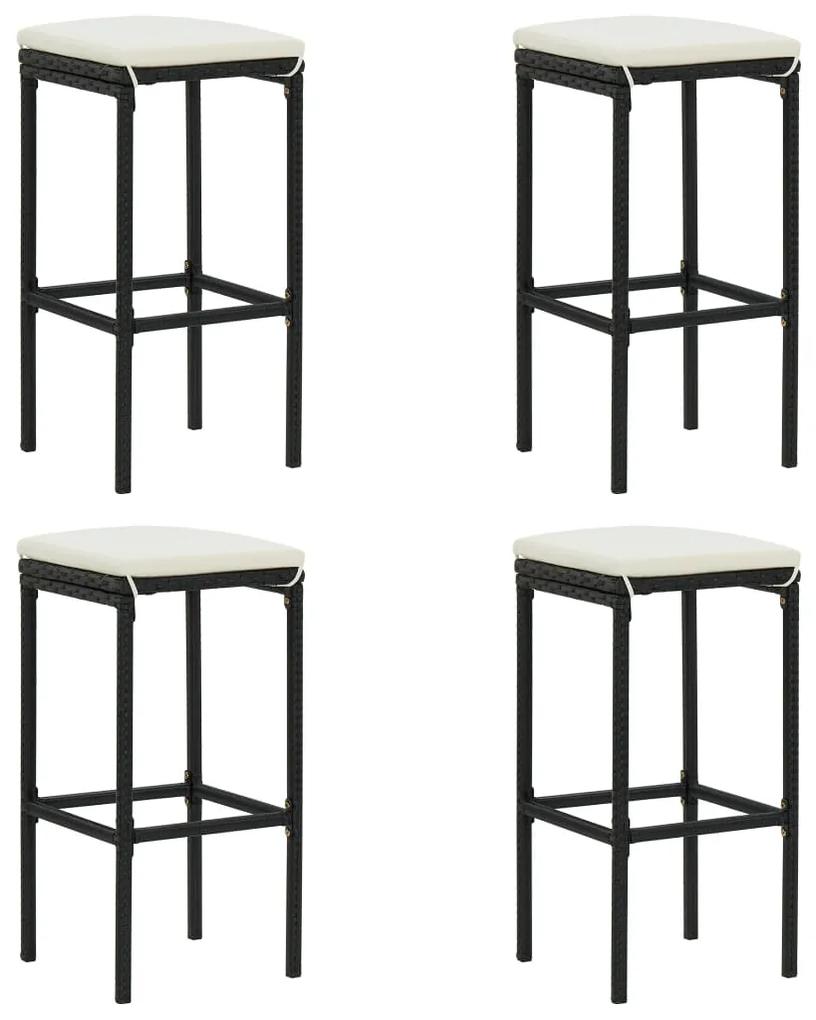 Set mobilier bar de gradina cu perne, 5 piese, negru, poliratan negru si maro, 1
