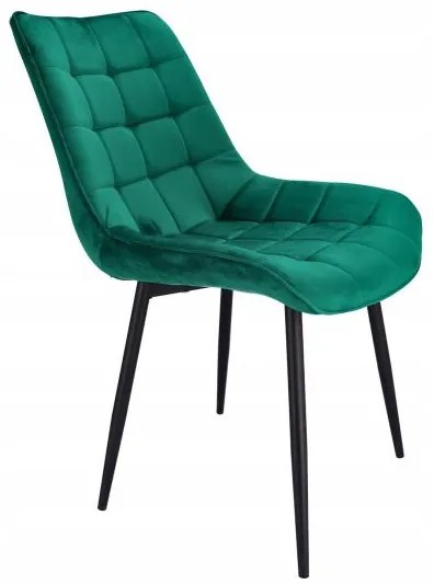 Scaun bucatarie/living, metalic, catifea, verde, 53x63x83 cm, Misty