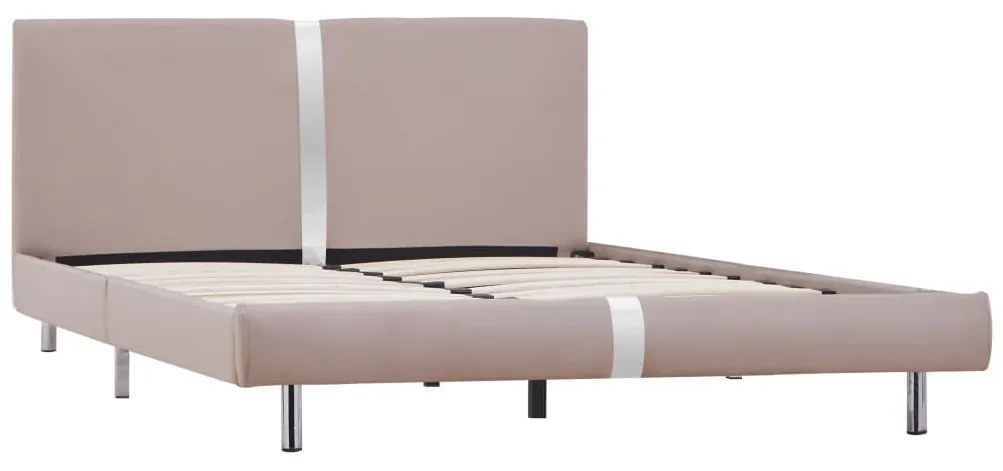 280842 vidaXL Cadru de pat, cappuccino, 120 x 200 cm, piele ecologică