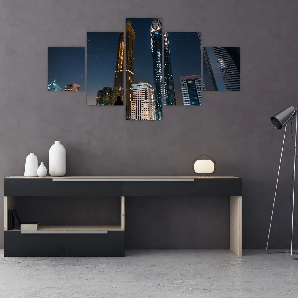 Tablou cu orașul nocturn (125x70 cm), în 40 de alte dimensiuni noi