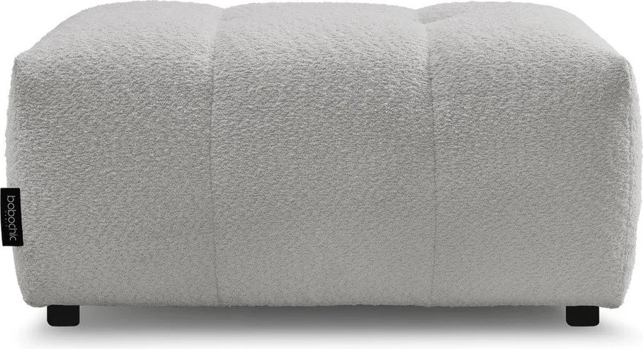 Taburet gri deschis cu tapițerie din țesătură bouclé Roxelane – Bobochic Paris