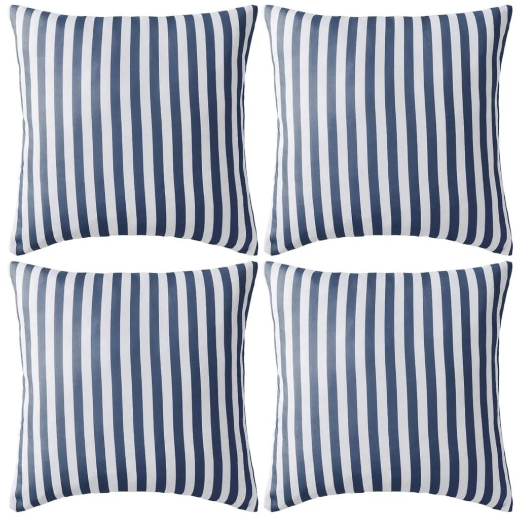 Perne de exterior, 4 buc., imprimeu dungi, 45x45 cm, bleumarin 4, navy stripe, 45 x 45 cm