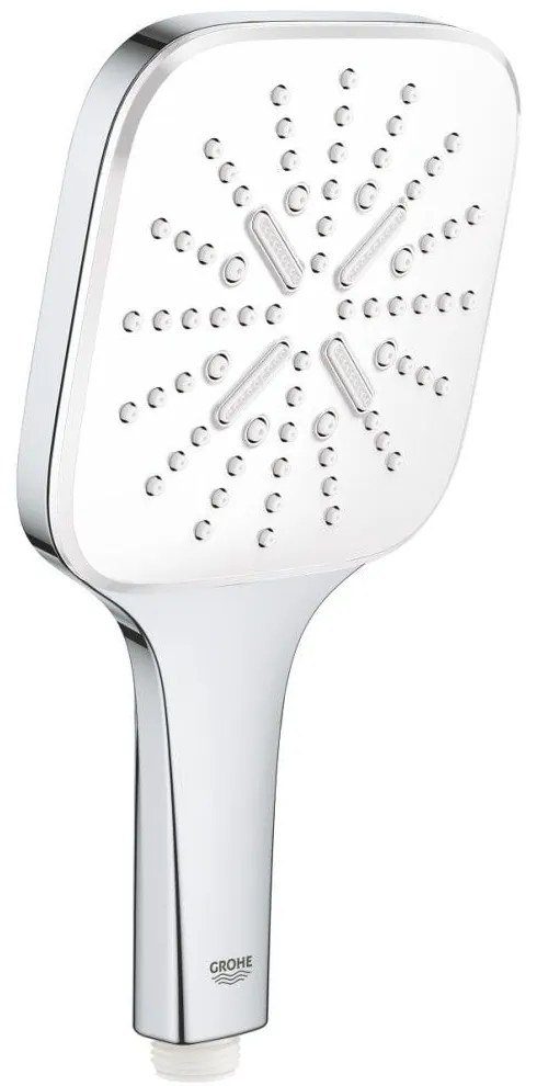 Para dus Grohe Rainshower Eco SmartActive 130 Cube cu 3 jeturi, crom  alb (moon white)