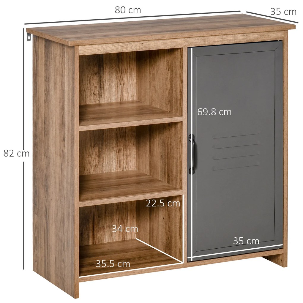 HOMCOM Mobilier Multifuncțional cu Rafturi, 80x35x82 cm, Maro, Ideal Orice Încăpere | Aosom Romania