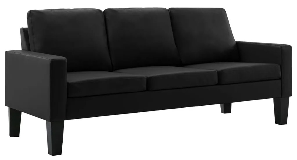 3056675 vidaXL Set de canapele, 2 piese, negru, piele ecologică