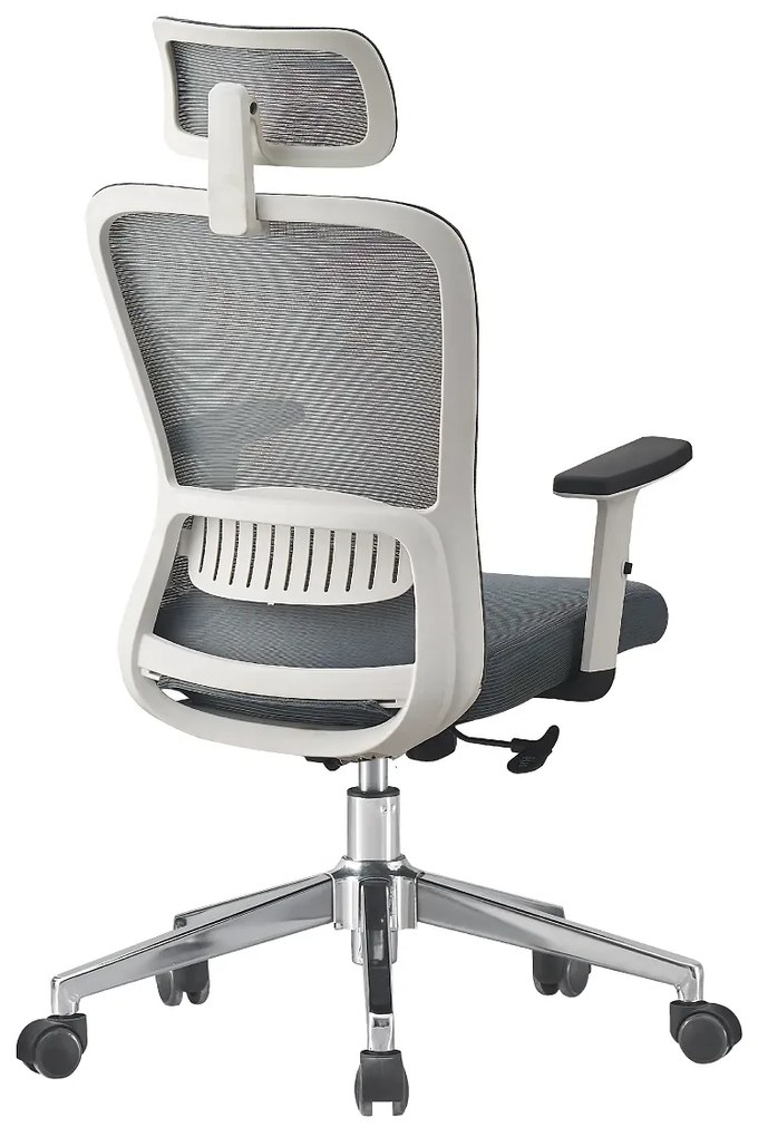 Scaun ergonomic, spătar Mesh, Gri/Alb