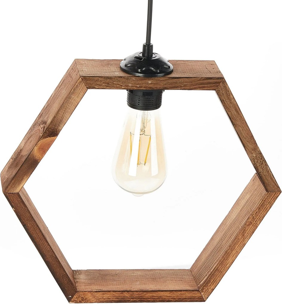 Lustra HEXAGON, stejar inchis, lemn, 15x15x70 cm