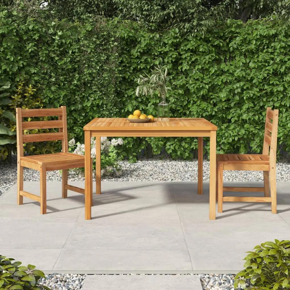 3157179 vidaXL Set de masă pentru grădină, lemn masiv de tec, 3 piese