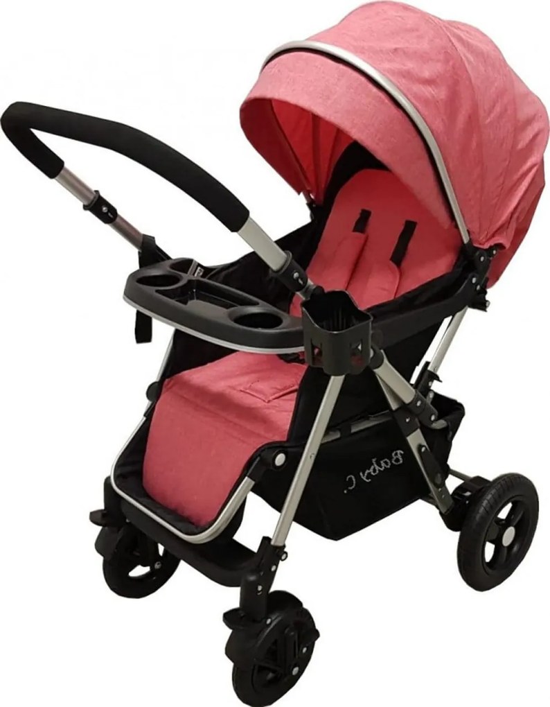 Carucior nou nascuti 2 in 1 BABY CARE™ PRO 511, Cadru aluminiu, Maner reversibil, Spatar reglabil in 5 trepte, Amortizoare, Plasa insecte, Frana