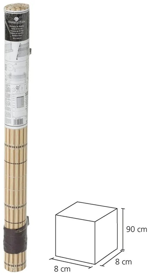 Jaluzele din bambus maro deschis 90x180 cm Natural Life - Casa Selección