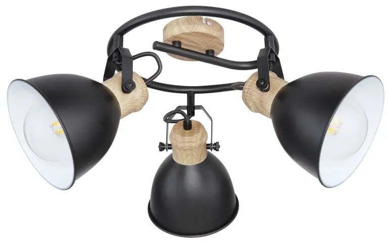 Plafoniera metal stil industrial WIHO 3 negru/maro