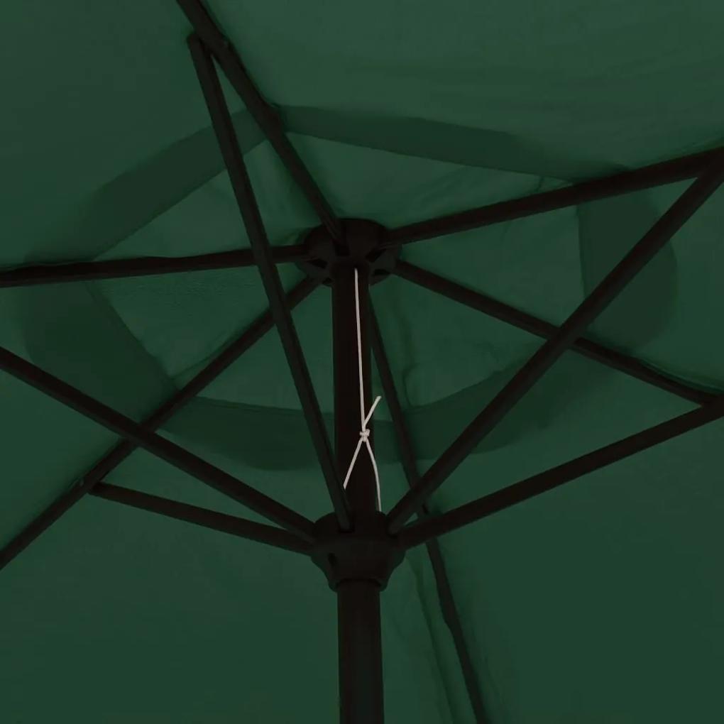 Umbrela de soare cu stalp din otel 3 m, verde Verde