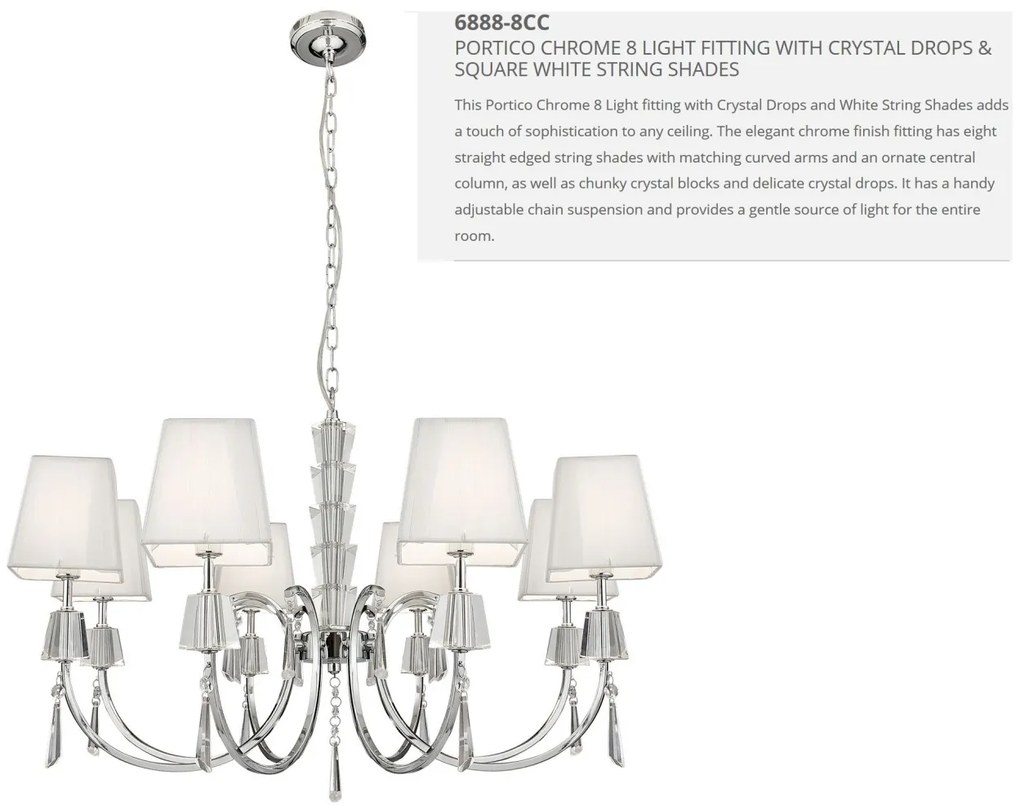 Candelabru elegant design modern Portico 8L 6888-8CC SRT